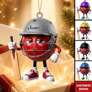 Personalized Cute Cricket Mascot Ornament - Gift for Cricket Lover - New Release