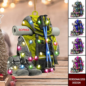 Personalized Hiking Bag Christmas Ornament,Camping Lover Gift,Keepsake Gift For Camper New Release Hiking Decor Gift