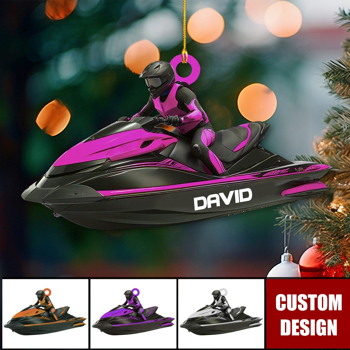 Personalized Jet Boat Ski Christmas Ornament - New Release