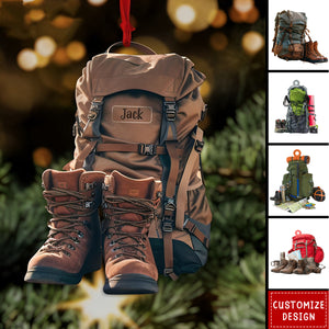 New Release Personalized Hiking Acrylic Ornament, Hiking Lovers Christmas Ornament,Camping Lover Gift