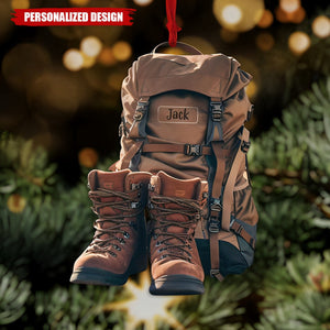 New Release Personalized Hiking Acrylic Ornament, Hiking Lovers Christmas Ornament,Camping Lover Gift