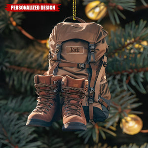 New Release Personalized Hiking Acrylic Ornament, Hiking Lovers Christmas Ornament,Camping Lover Gift