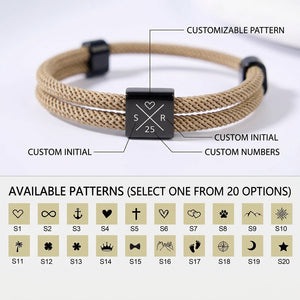 Personalized Dad Bracelet – Adjustable Father's Day Gift For Him