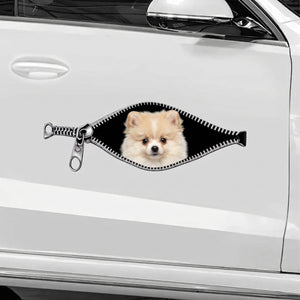 Personalized Dog Cat Zipper Car Decal - Personalized Sticker Gift for Pet Lovers