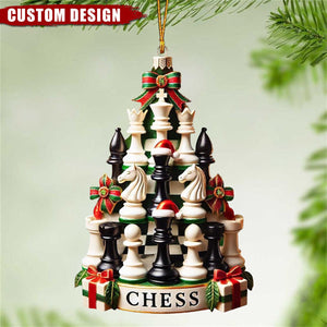 Personalized Chess Christmas Ornament - Gift For Chess Lovers - New Release