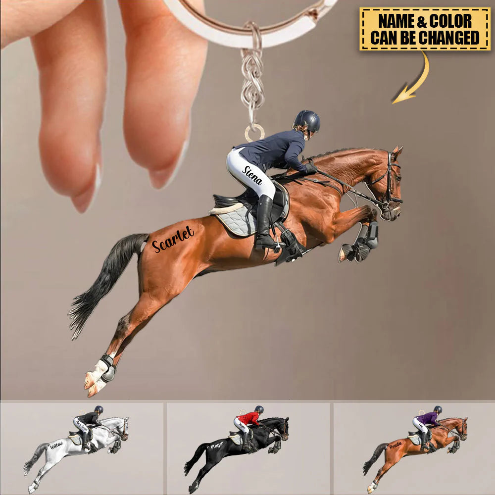 Personalized Boy/Girl Equestrian Acrylic Keychain - Gift Idea For Horse Lover