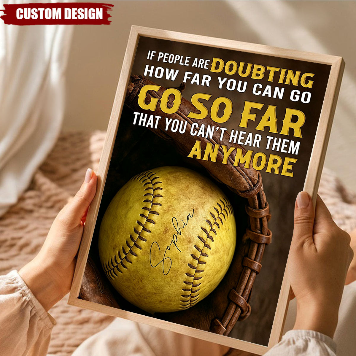 If People Are Doubting - Personalized Softball Inspirational Quote Poster - Gift For Softball Lovers