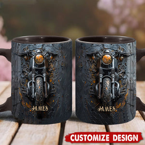Never Underestimate An Old Man With A Motorcycle - Personalized Biker Accent Mug