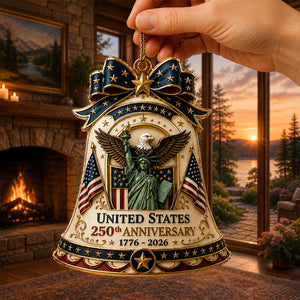 America 250th Anniversary Acrylic Ornament, 250 Years of The United States Bell Ornament, Patriotic Decor, Independence Day Gift, 1776-2026