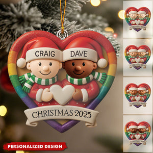 Personalized LGBT Couple Christmas Ornament