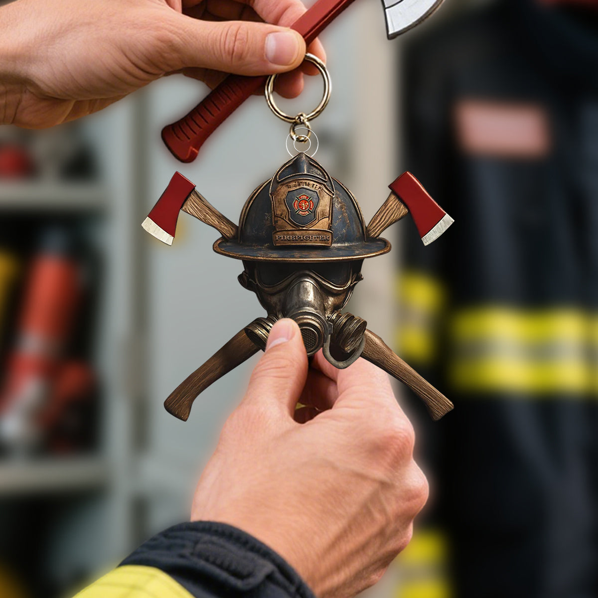 Firefighter's Honor Emblem Acrylic Keychain, Gift for Firefighter