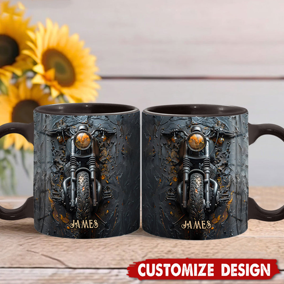 Never Underestimate An Old Man With A Motorcycle - Personalized Biker Accent Mug