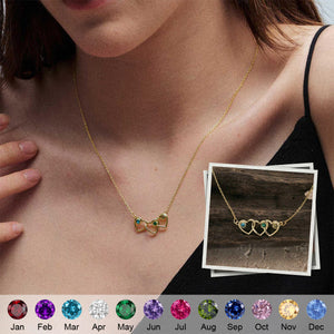 Personalized Heart Birthstone Necklace -Gift For Her
