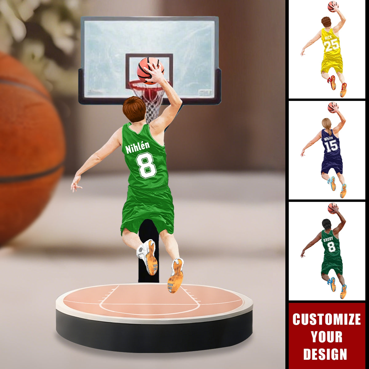 Personalized Basketball Player Jumping Dunking Acrylic Plaque - Gift For Basketball Lovers