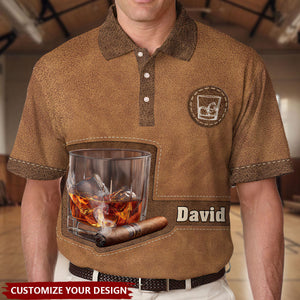 Whiskey And Cigar - Personalized Whisky Polo Shirt