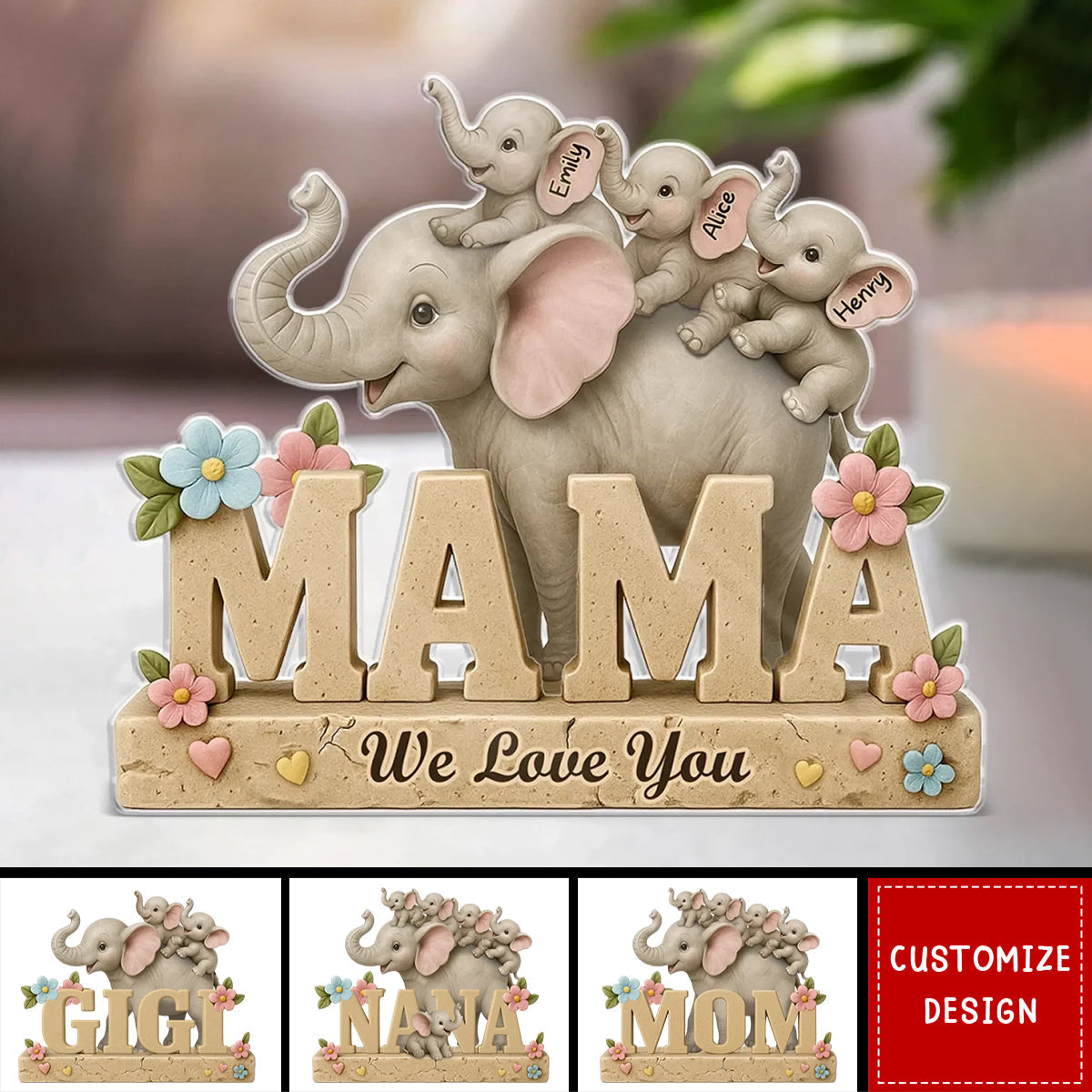 Love You A Ton, Mama - Personalized Acrylic Plaque - Mother's Day, Gift For Mom
