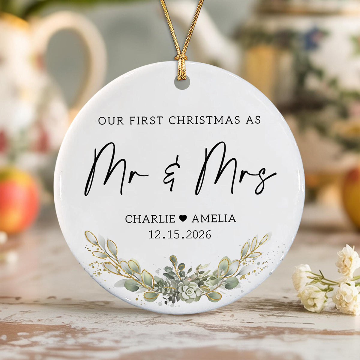 First Christmas Married Ornament, Our 1st Xmas As Mr & Mrs Ornament, Wedding Photo Ornaments, Anniversary Gifts