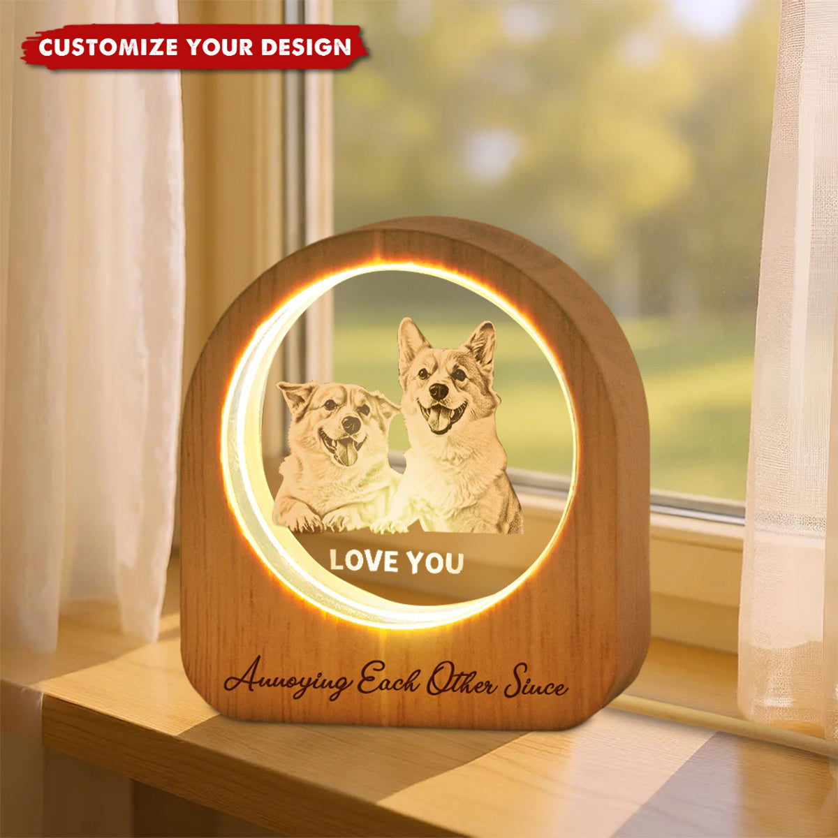 Personalized 3D Crystal Photo Night Light