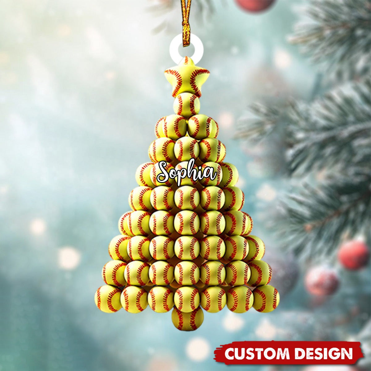 Personalized Softball Christmas Ornament-Gift For Softball Lovers-2024 New Release