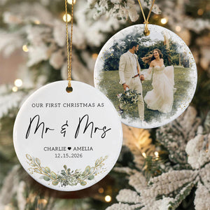 First Christmas Married Ornament, Our 1st Xmas As Mr & Mrs Ornament, Wedding Photo Ornaments, Anniversary Gifts