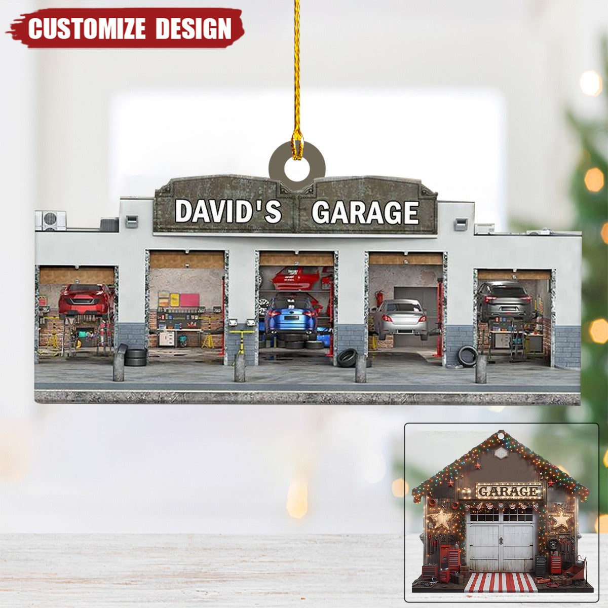 2024 New Release Personalized Mechanic Garage Ornaments Gift For Mechanic