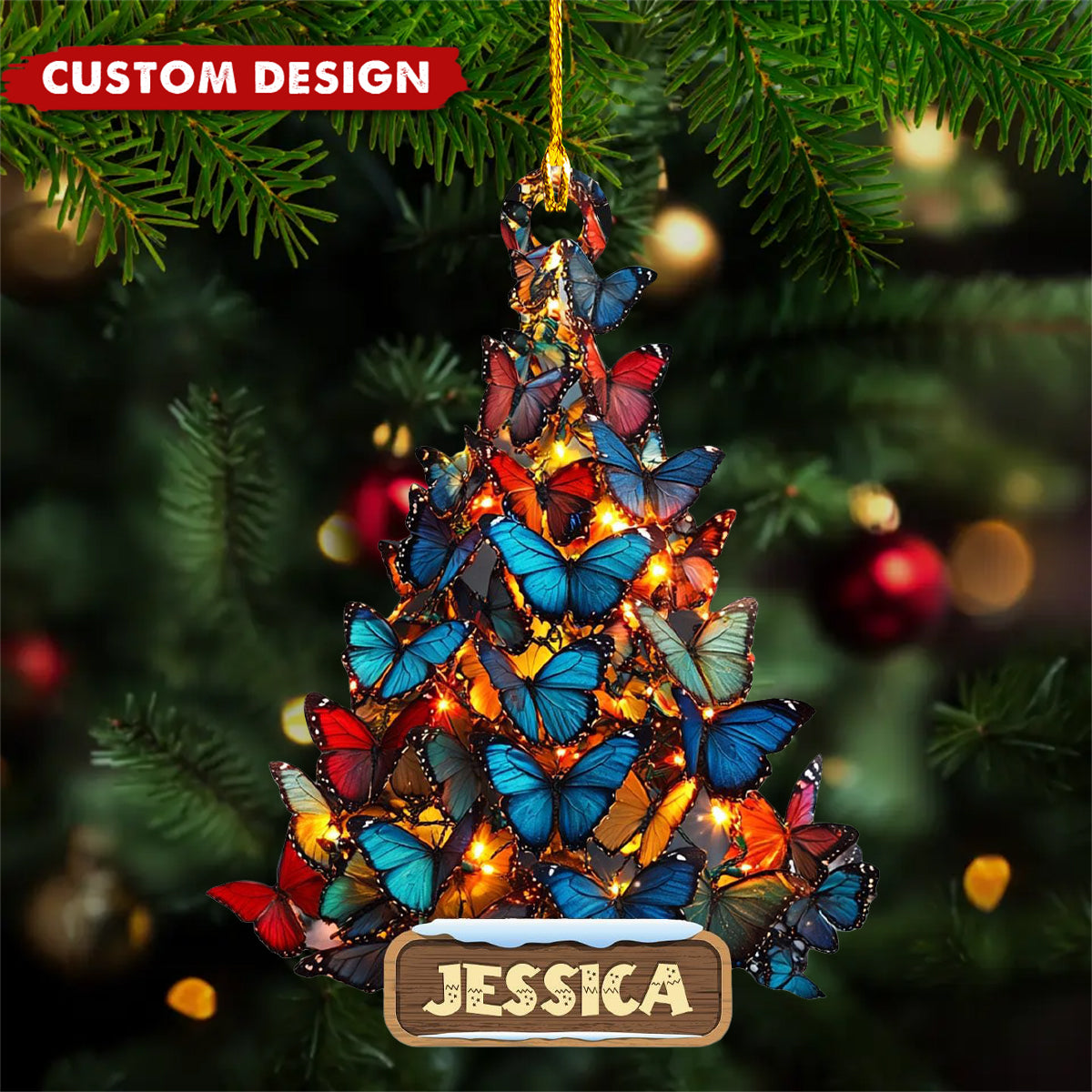 Personalized Butterfly Christmas Ornament- Gift For Butterfly Lovers - 2024 New Release