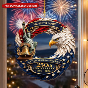Personalized America 250th Anniversary Acrylic Ornament - Gifts For Your Family