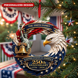 Personalized America 250th Anniversary Acrylic Ornament - Gifts For Your Family