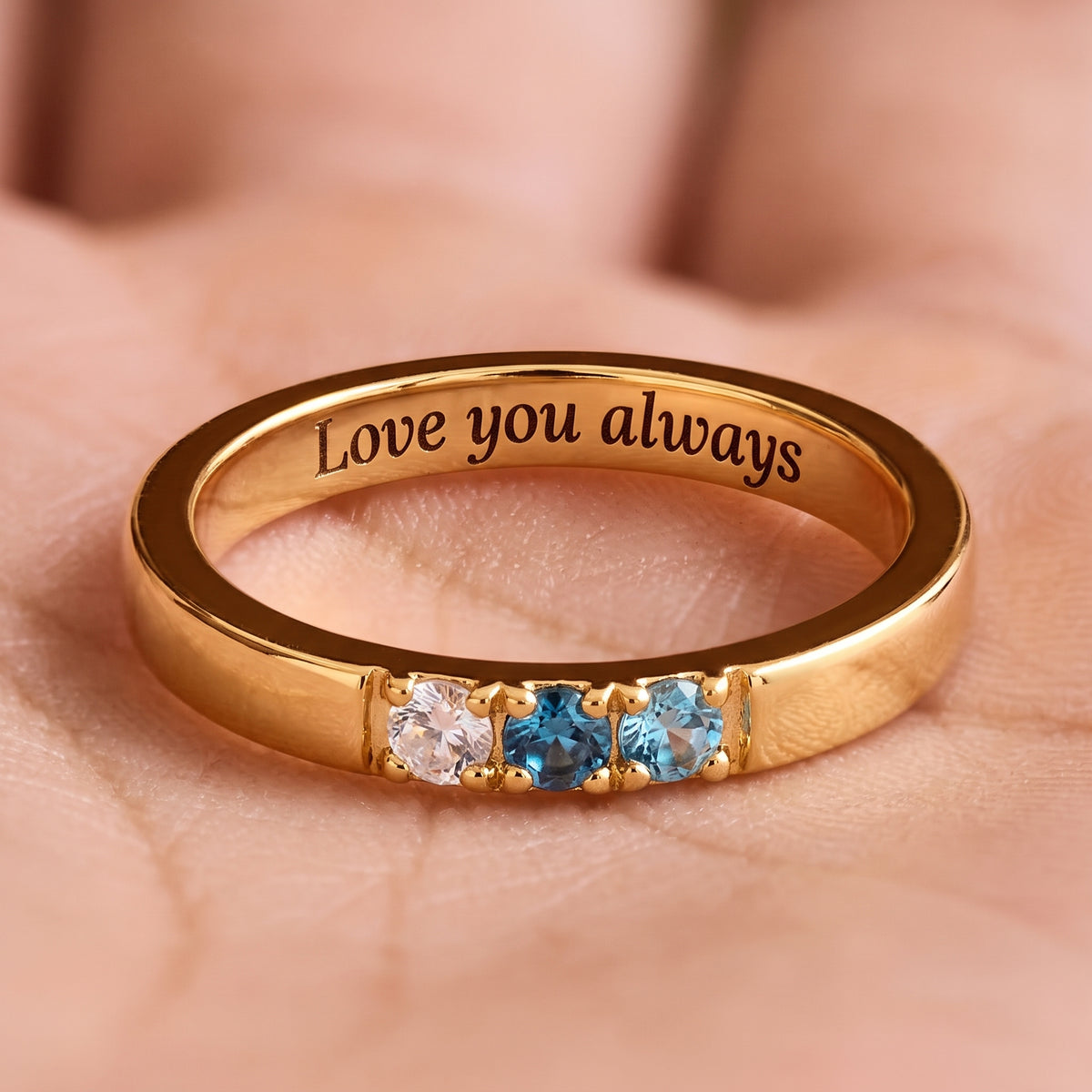 Personalized Birthstone Ring, Dainty Stackable Ring, Jewelry Gift for Mom