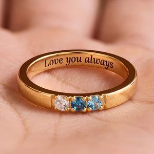 Personalized Birthstone Ring, Dainty Stackable Ring, Jewelry Gift for Mom