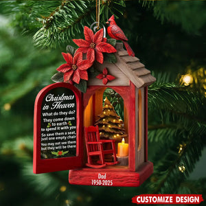 Personalized Cardinal Memorial Christmas Ornament