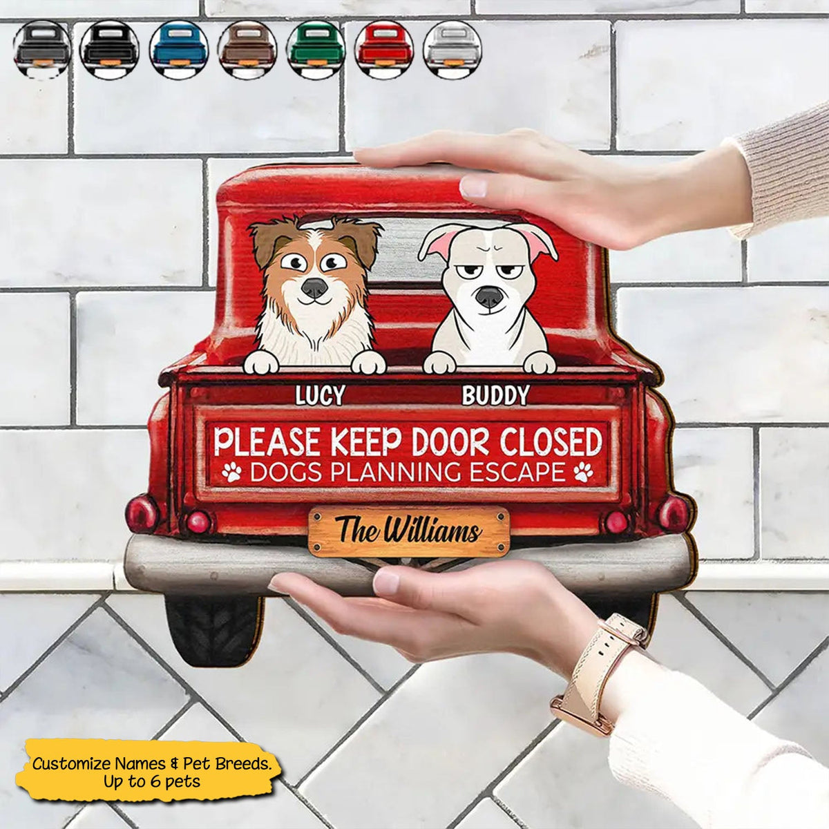 Cats/Dogs Planning Escape Truck - Personalized Shaped Wood Sign