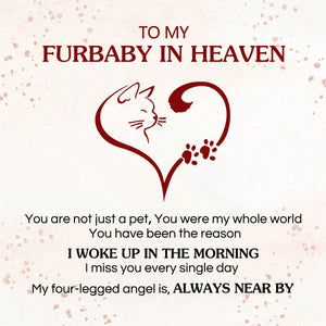 To My Furbaby in Heaven-Rainbow Heart Paw Print Beaded Bracelet