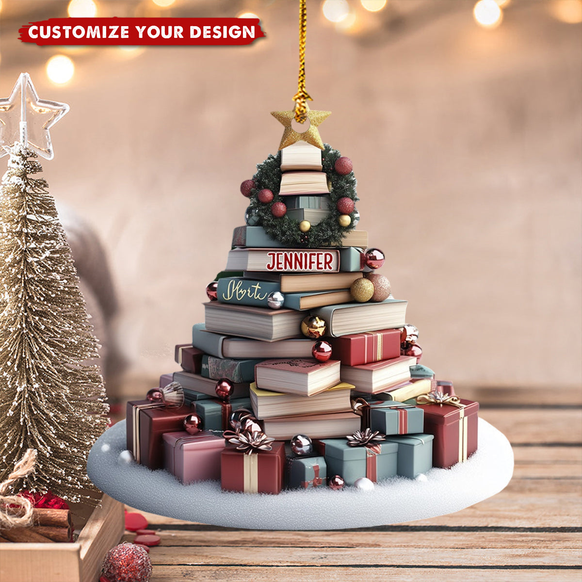 Book Christmas Tree - Personalized Book Ornament