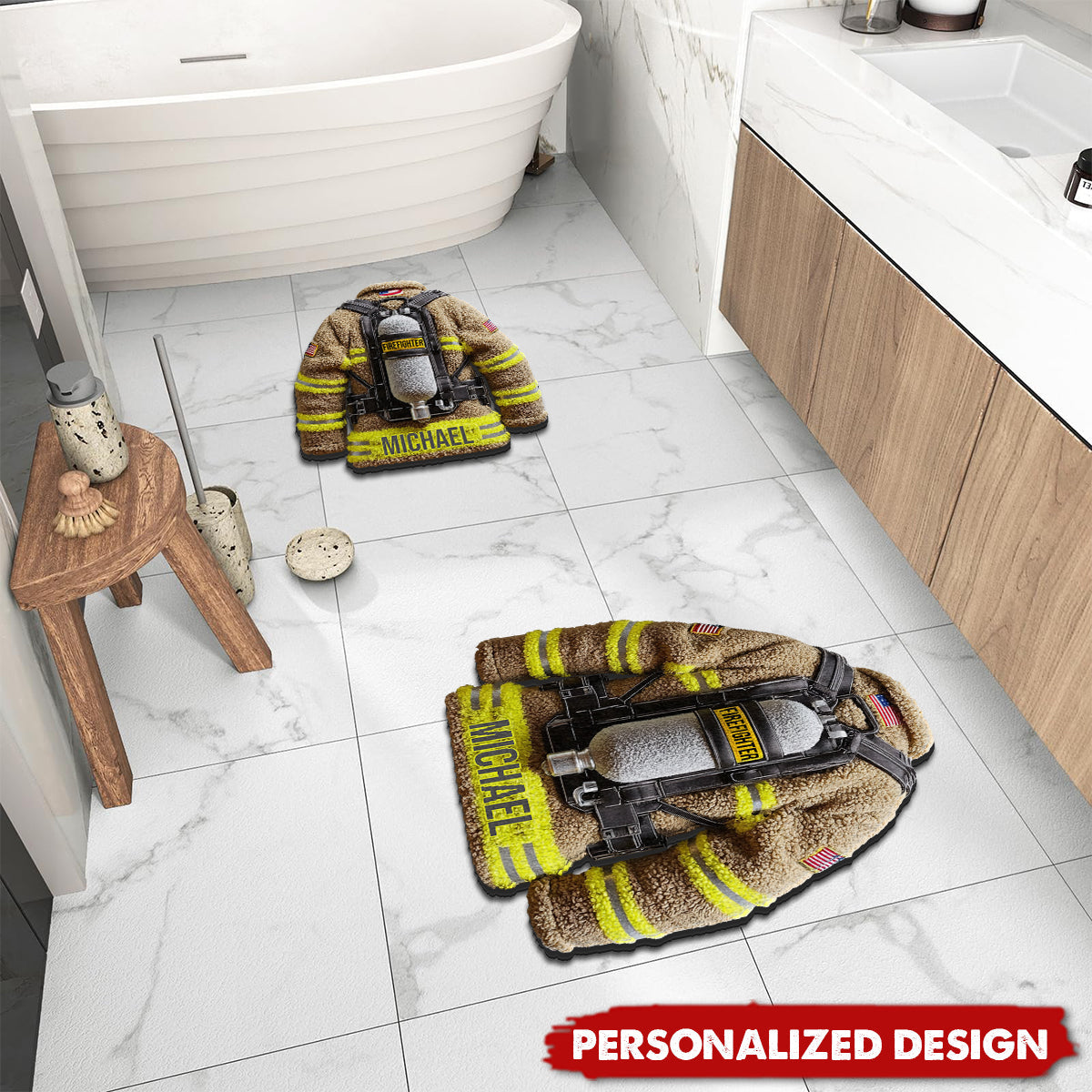 Proud Firefighter-Personalized Firefighter Doormat/ Rug