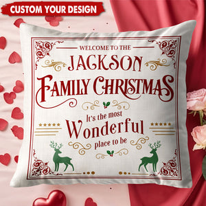 Welcome To The Family Christmas, Personalized Custom Pillow, Gift For Family Members