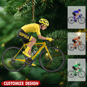 Personalized Road Bike Cyclist Christmas Ornament - Gift for Cycling Enthusiast And Cyclist