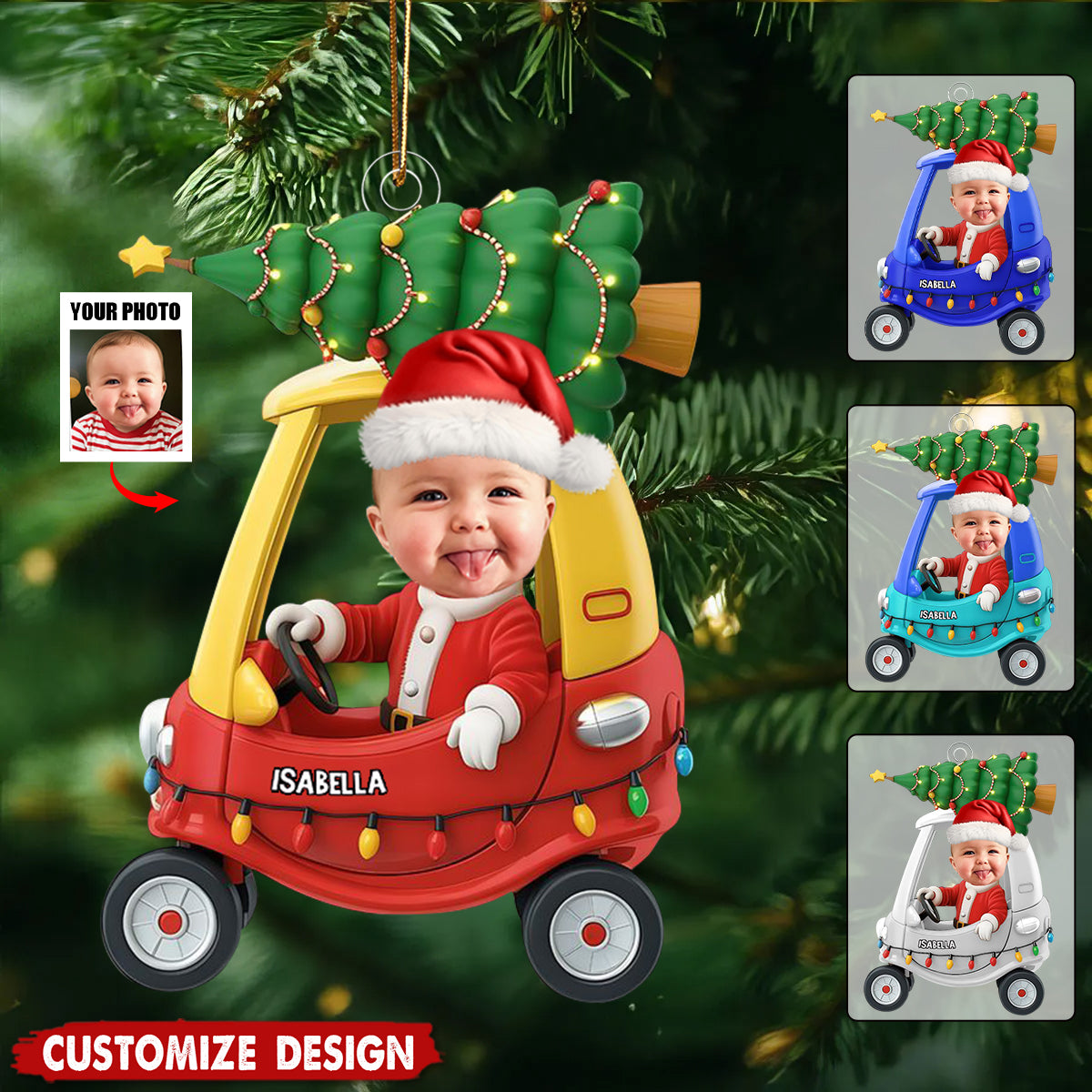 My Lovely Grandkid - Personalized Baby Photo Christmas Ornament