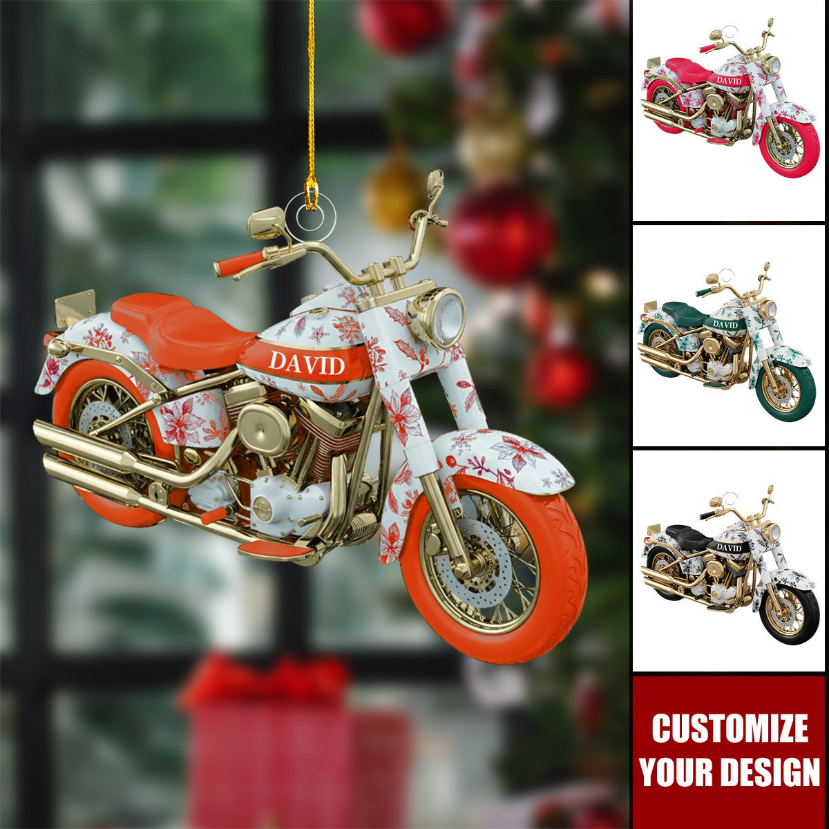 Motorcycle Christmas Ornament Personalized Gifts for Bikers