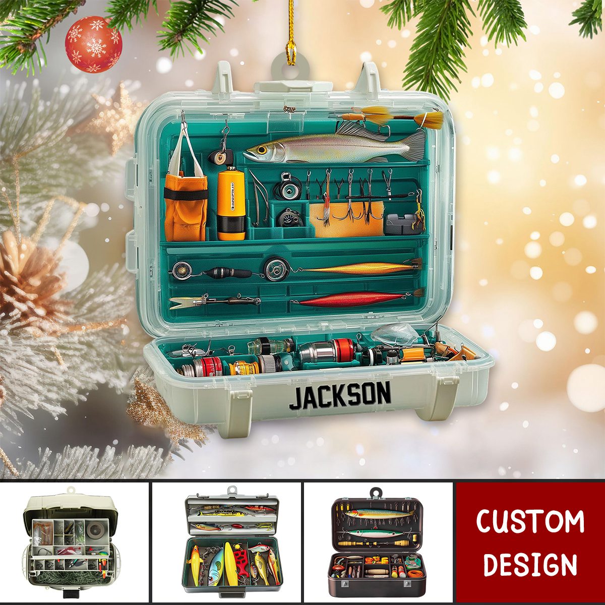best tackle box 2024 Personalized Fishing Tackle Box Christmas Ornament-Gift For Fishing Lo
