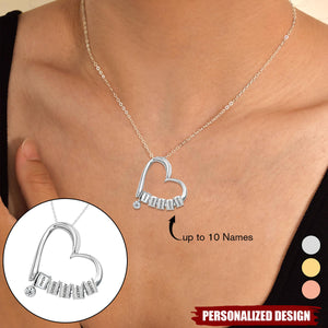 Personalized Name Hearts Necklace-Gift For Family