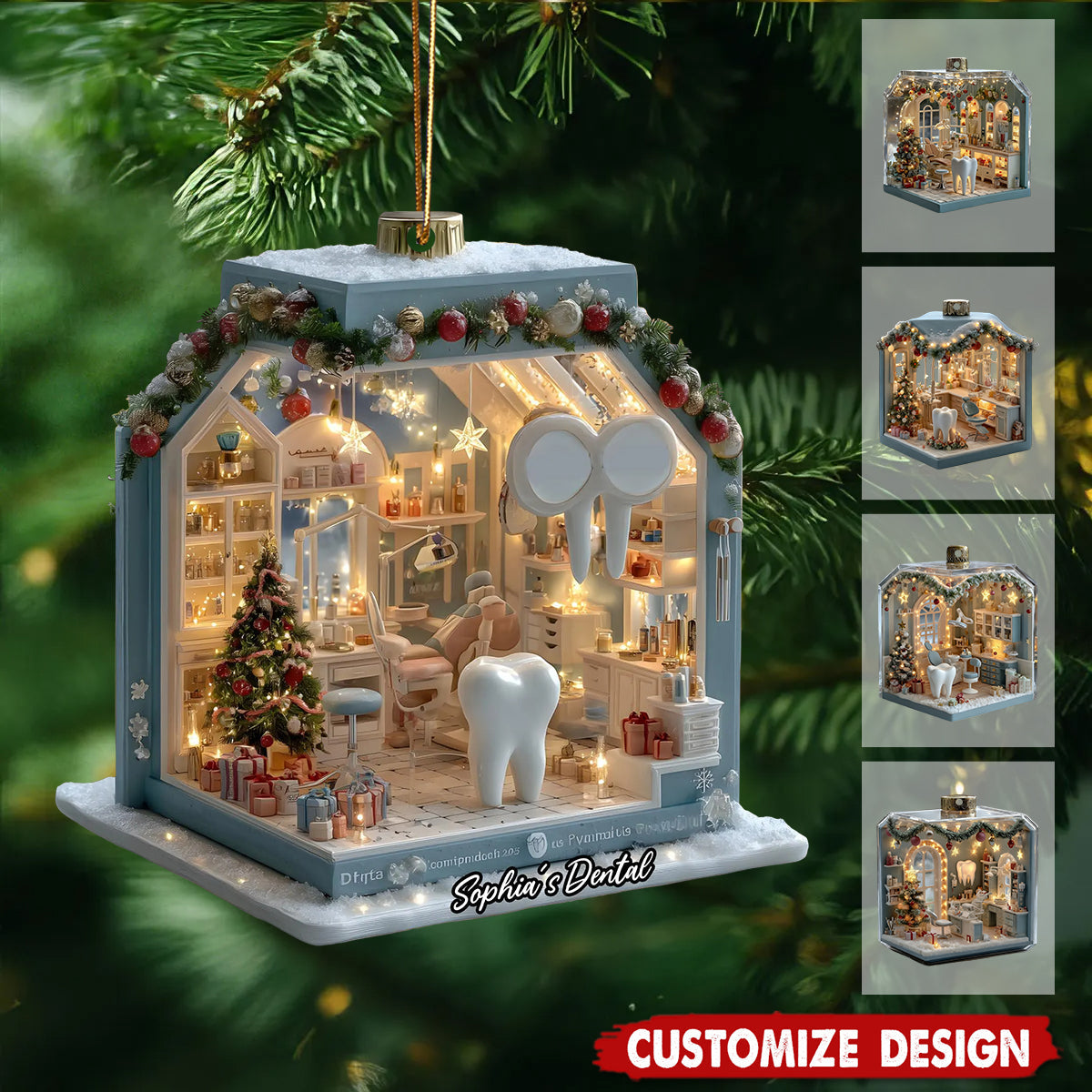 Personalized Dentist Office Christmas Ornament - Gift For Dentisit