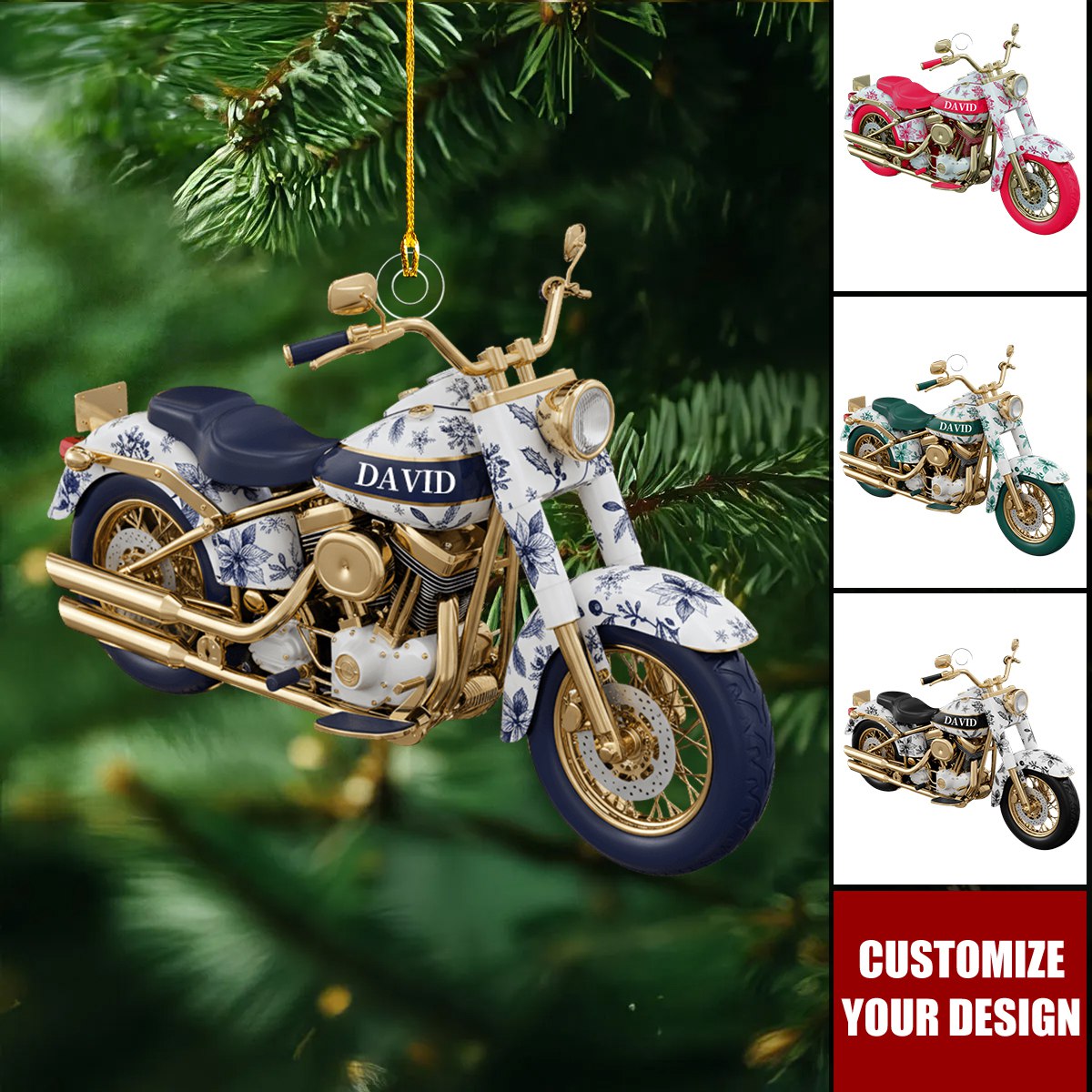 Motorcycle Christmas Ornament Personalized Gifts for Bikers
