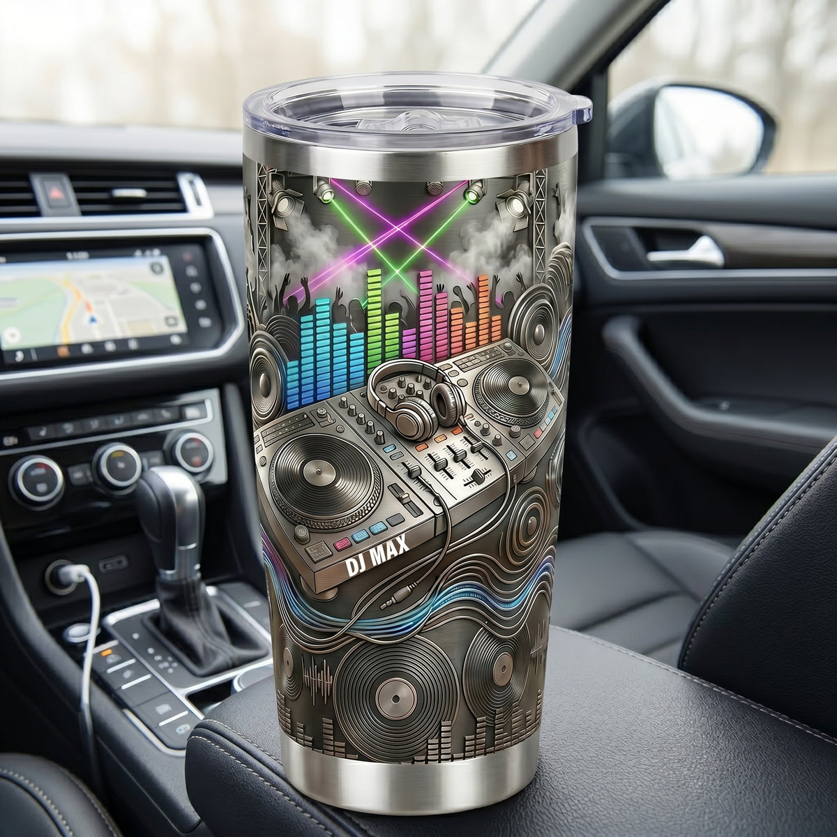 Personalized DJ Turntable Tumbler Gift For DJs, Music Lovers & Party Enthusiasts