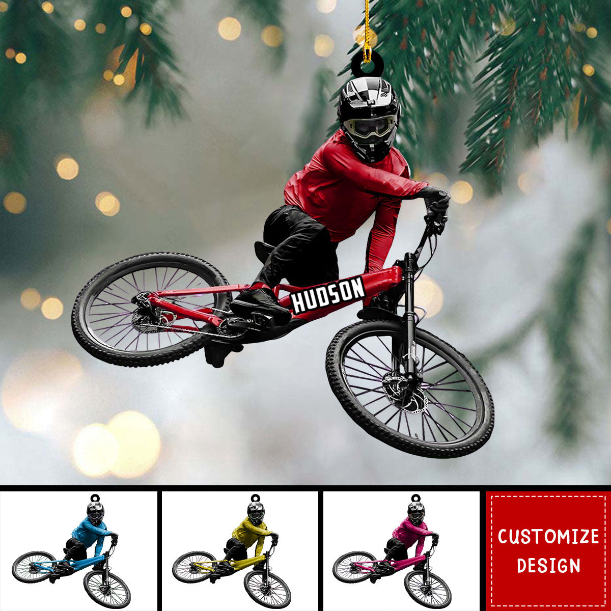Personalized Mountain Bike Christmas Ornament Gift for Biker-New Release