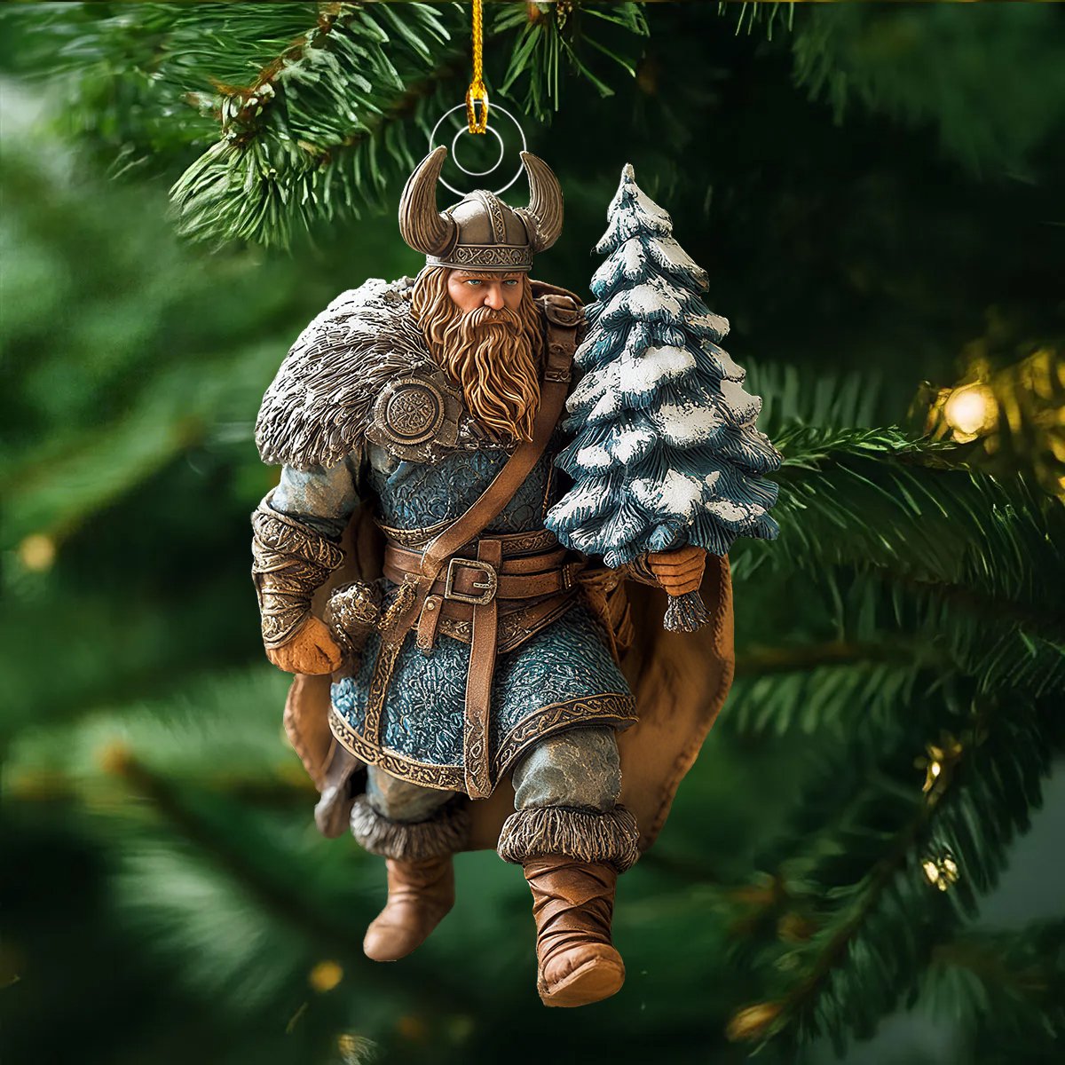 Viking Warrior Christmas Ornament - Gift for Viking Lovers