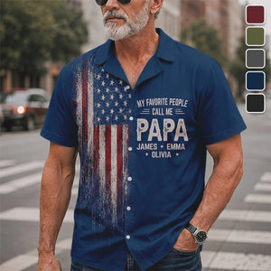 Personalized USA 250th Hawaiian Shirt-Gift For Dad & Grandpa