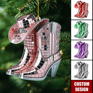 Cowgirl Boots And Hat - Personalized Cowgirl Ornament - Gift For Cowgirl