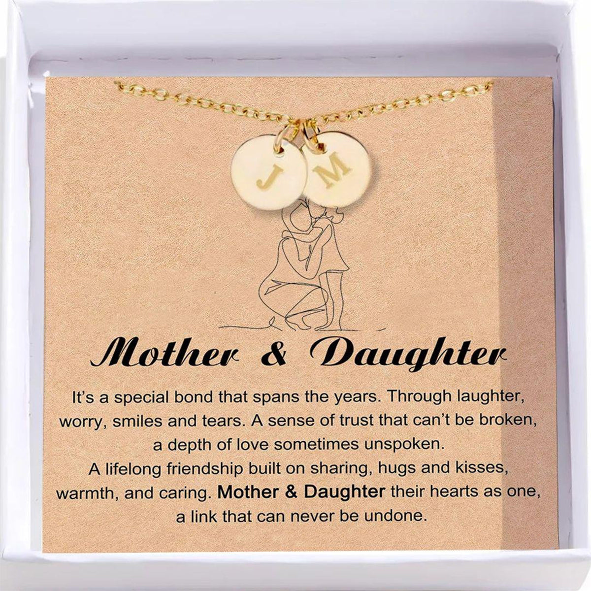 Custom Mother & Daughter Initial Disc Necklace