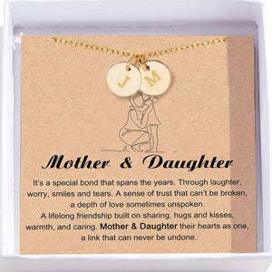 Custom Mother & Daughter Initial Disc Necklace
